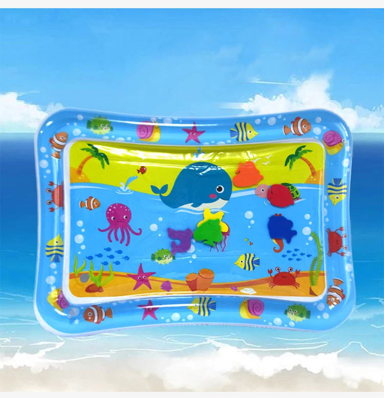 Colchoneta de juego inflable para bebé, cojín de agua de PVC, para tiempo boca abajo, para niños pequeños, juguetes de educación temprana para actividades de desarrollo