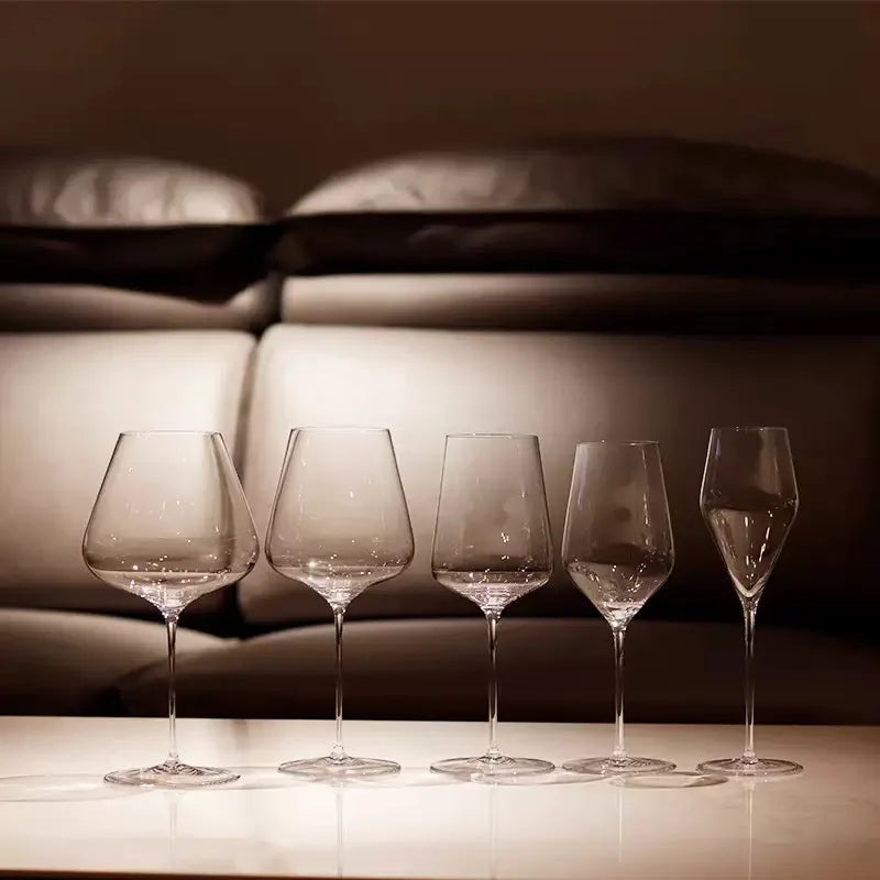 Copa de vino ligera de lujo estilo Burdeos, de estilo ultrafino, con tallos delgados, ideal para fiestas y bares.