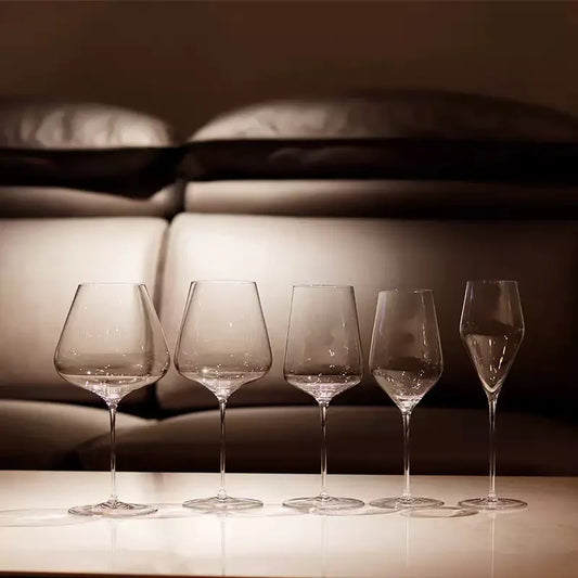 Copa de vino ligera de lujo estilo Burdeos, de estilo ultrafino, con tallos delgados, ideal para fiestas y bares.