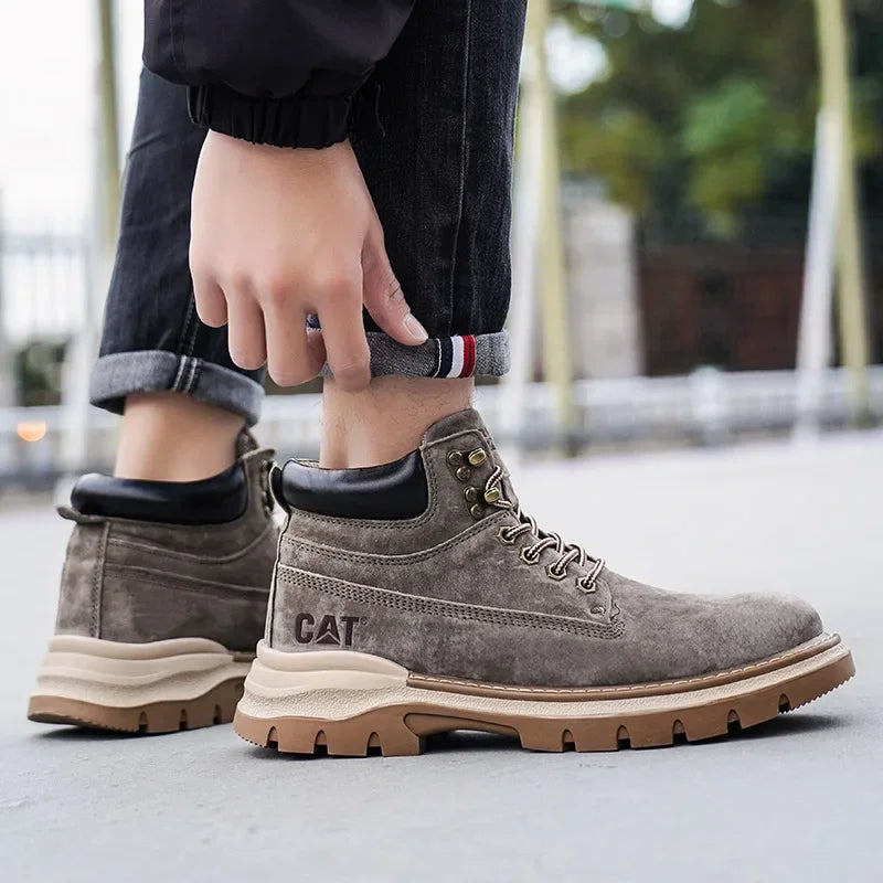 Botas de nieve para hombre, ideales para el invierno. Botas clásicas de caña alta para senderismo, con suela gruesa antideslizante y gran practicidad.