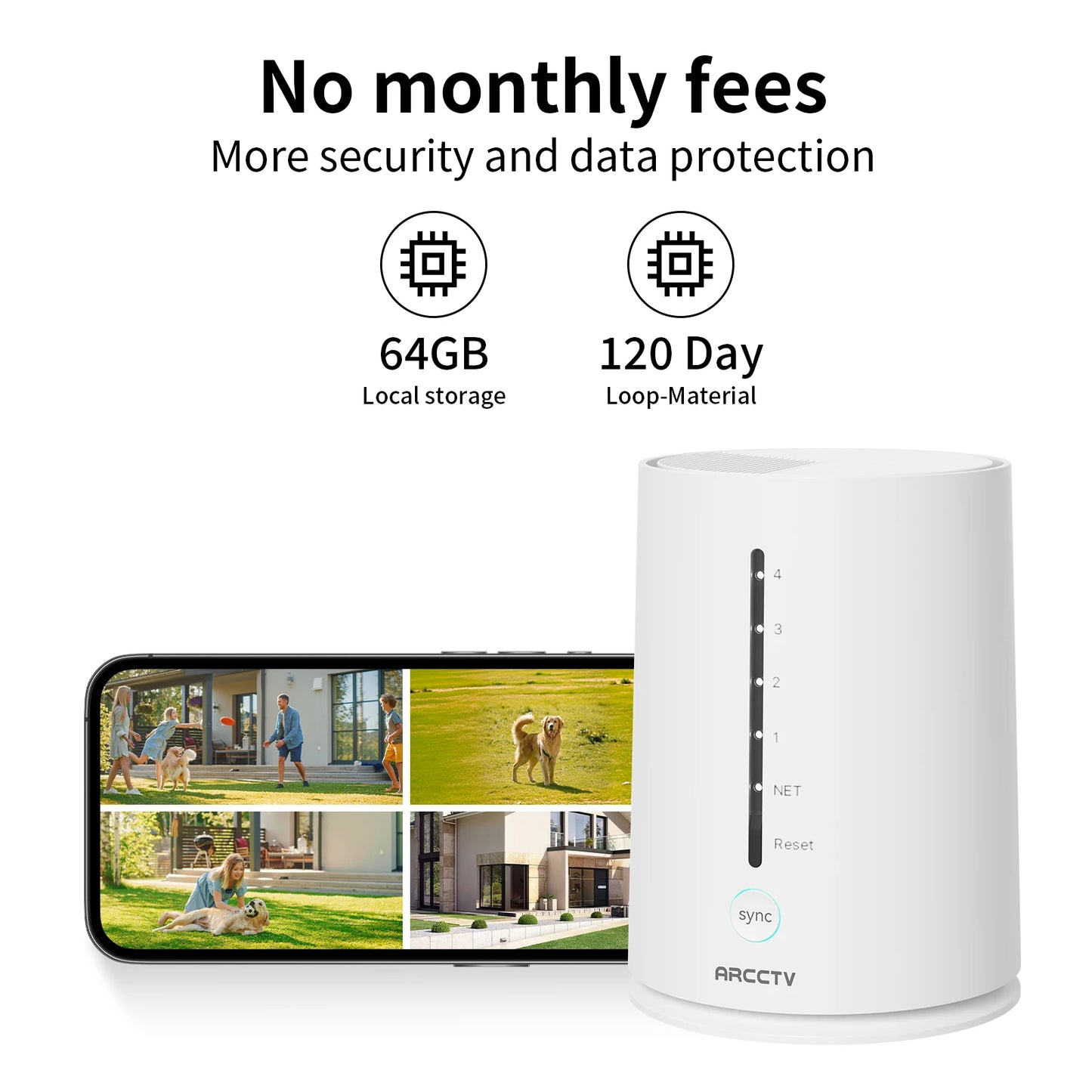 Kit de cámara solar WiFi ARCCTV de 4 MP para exteriores con sistema de vigilancia inalámbrico, sirena, detección de humanoides y audio bidireccional.