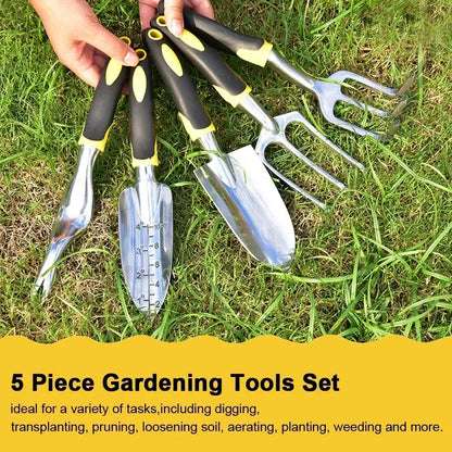 Paleta de mano para jardinería, rastrillo, cultivador y desmalezadora con mango ergonómico para trasplantar césped, tierras de cultivo y bonsái.