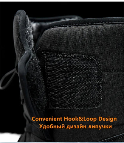 Nuevas botas de nieve cálidas de felpa para hombre, botas altas de invierno para hombre, botas de moto impermeables de invierno, botas de senderismo antideslizantes para exteriores para hombre.