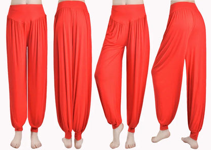 Pantalones de yoga para mujer, pantalones deportivos de talla grande para mujer, leggings de yoga, pantalones bombachos coloridos, pantalones de baile, yoga y taichí, pantalones de modal para mujer.
