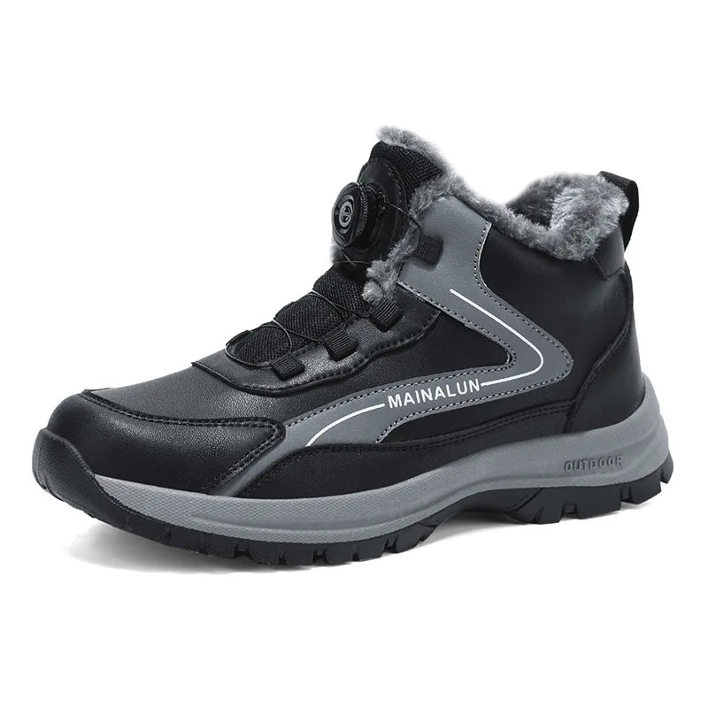 Botas de nieve para hombre, botas de senderismo cálidas y cómodas para invierno, zapatillas deportivas para hombre para exteriores, calzado deportivo impermeable, calzado de senderismo resistente al desgaste