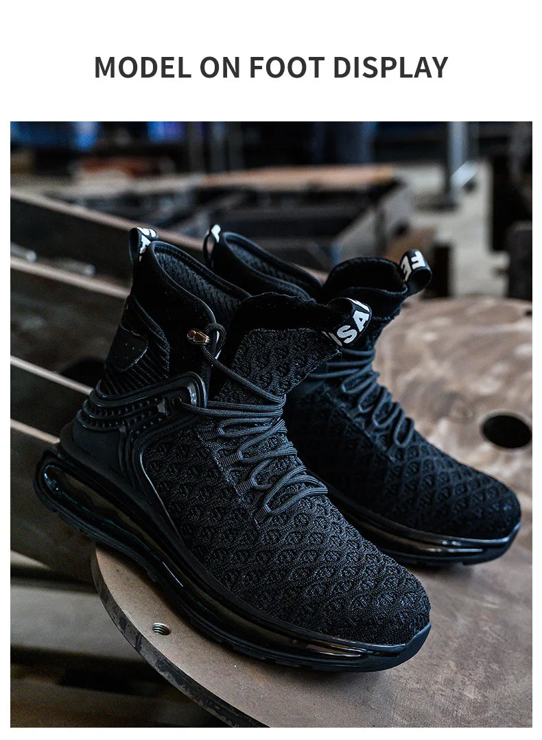 Botas de trabajo de seguridad para hombre con puntera de acero, nuevas, antiaplastamiento y antipinchazos. Calzado antideslizante para hombre, modelos para las cuatro estaciones.