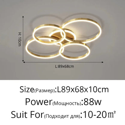 Lámparas de araña LED modernas, iluminación interior para sala de estar, estudio, dormitorio, lámparas de anillos redondos, lámparas de araña con lustre para vestíbulo, luminarias
