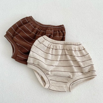 Ropa para niños de 0 a 3 años, conjunto de camiseta y pantalones cortos de algodón puro a rayas de verano, conjunto de manga corta para niñas y vacaciones en la playa