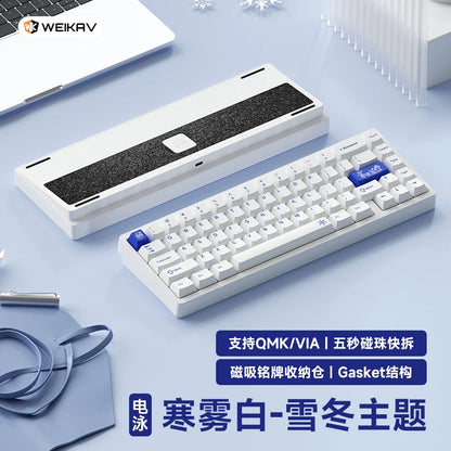 Teclado mecánico para juegos Weikav Lucky65 V2 RGB con junta intercambiable en caliente, estructura de 3 modos, aleación de aluminio, accesorio para PC