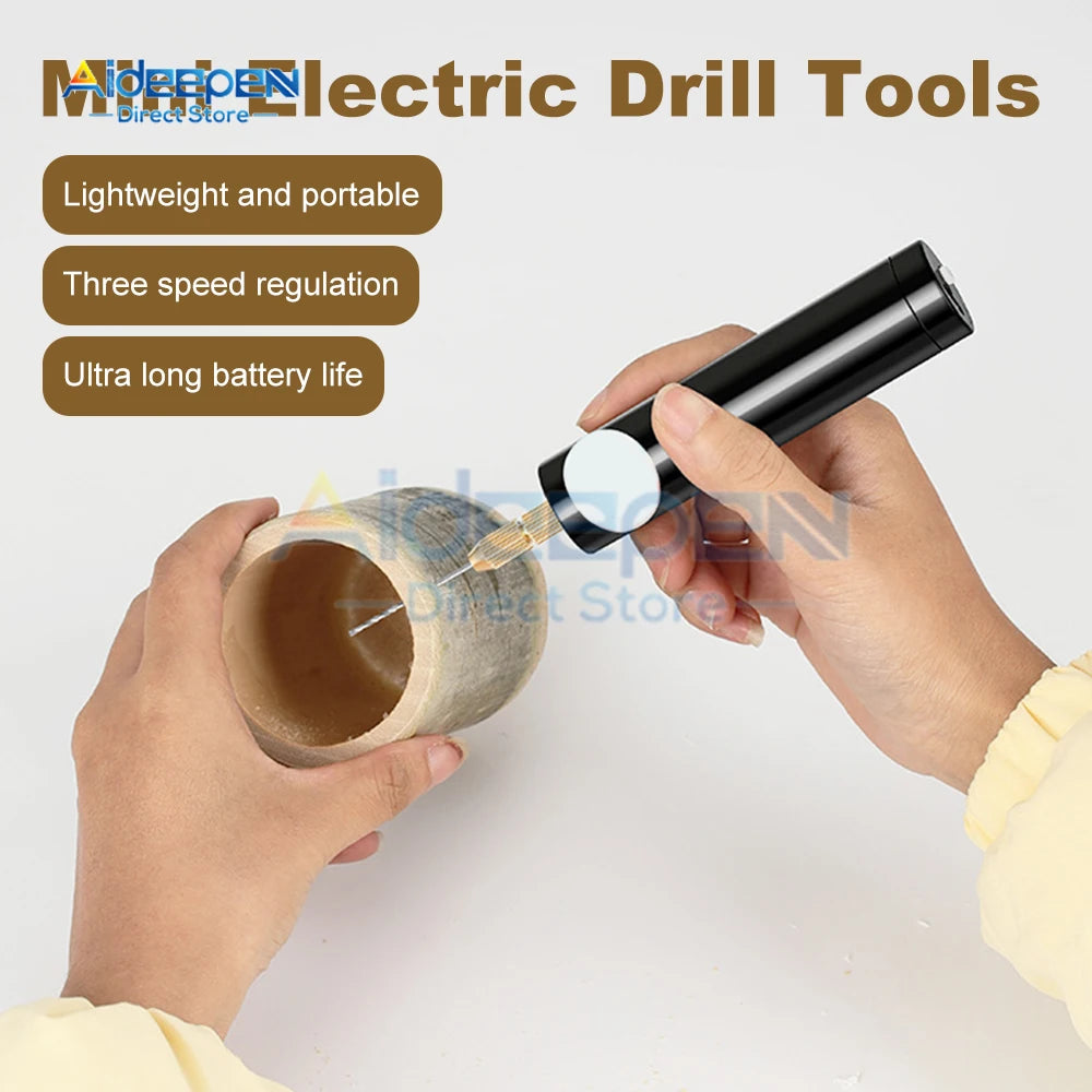 Mini taladro eléctrico de mano, bricolaje, USB, herramientas para resina epoxi, fabricación de joyas, artesanía en madera, grabado, pluma.