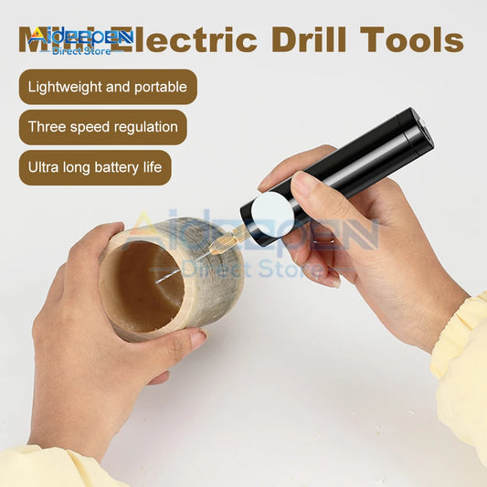 Mini taladro eléctrico de mano, bricolaje, USB, herramientas para resina epoxi, fabricación de joyas, artesanía en madera, grabado, pluma.