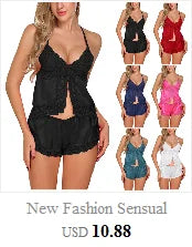 Conjunto de lencería sexy para mujer 2022, pantalones cortos de encaje negro, camiseta sin mangas de color liso, camisola, top de tubo, bragas, conjunto de lencería con estampado floral.