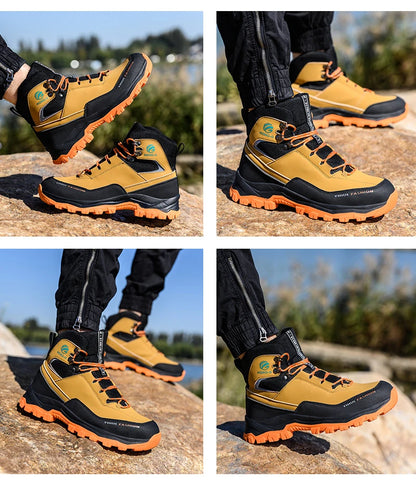 Botas de seguridad para hombre con puntera de acero, antigolpes y resistentes a perforaciones, de calidad europea.