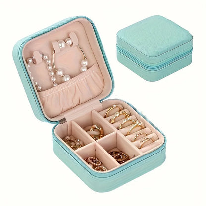 Un organizador portátil para cajas de viaje para joyas, bolsas de almacenamiento, anillos, aretes, collares y pulseras: el regalo perfecto para mujeres.