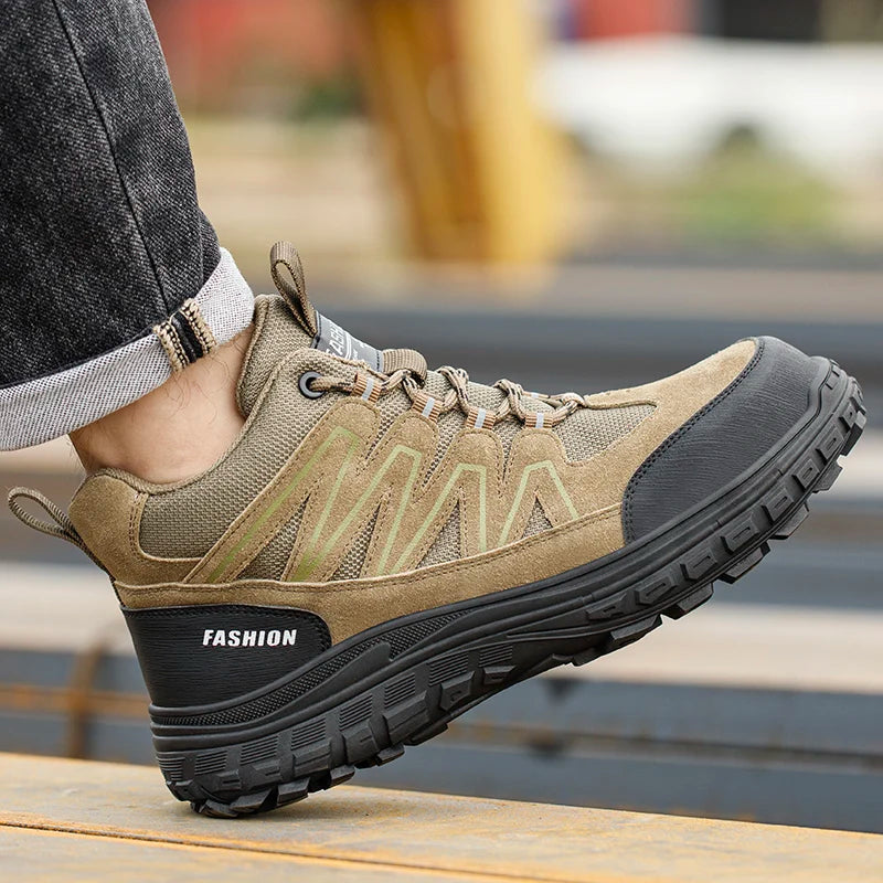 Calzado de seguridad para hombre, zapatos de trabajo con puntera de plástico antiaplastamiento y antiperforación, aislantes, para exteriores, informales, botas de protección laboral, calzado seguro.