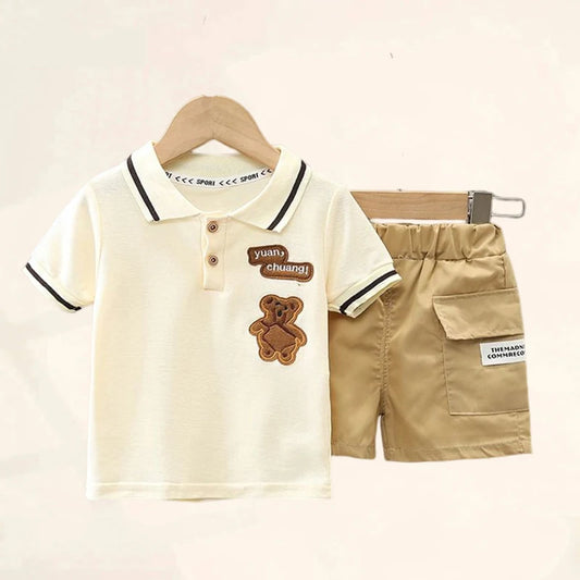 Conjunto de ropa para bebé niño, camiseta y pantalones cortos, conjunto de ropa de verano para niño pequeño, bonito conjunto de ropa de dibujos animados para bebé niño, camiseta y pantalones