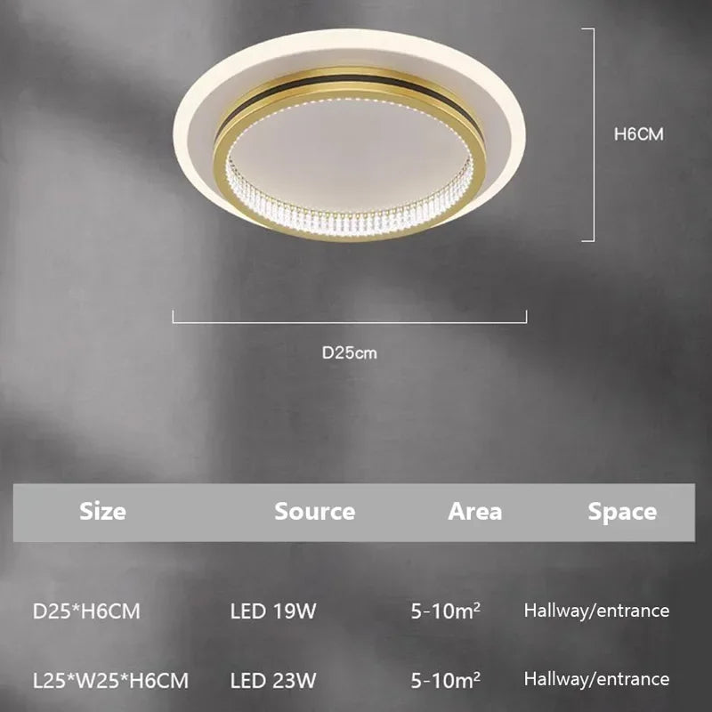 Lámpara de techo LED moderna de lujo para decoración del hogar, lámpara de iluminación para entrada, pasillo, dormitorio, sala de estar, iluminación interior