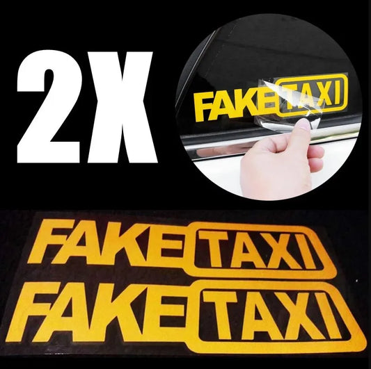 1/2 pegatinas reflectantes para coche, diseño de taxi falso, para VW Golf 4, Ford Focus 3, Toyota Auris, Seat Exeo, BMW E46, Honda.