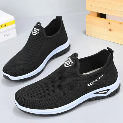 Zapatos de lona Beijing Old Man para hombre, antideslizantes, informales, deportivos, sin cordones, transpirables, ligeros y cómodos para caminar.