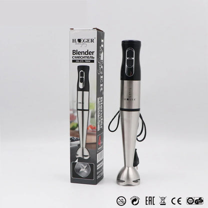 Batidora de mano eléctrica de alta potencia, 2 velocidades, cuatro cuchillas, para triturar hielo, verduras y frutas, ideal para cocinar.