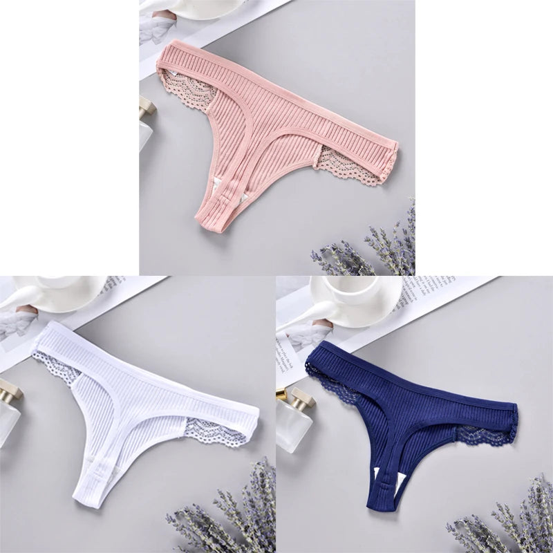 3 bragas de algodón antibacterianas para mujer, de color liso, de secado rápido, suaves, sexys y transpirables.