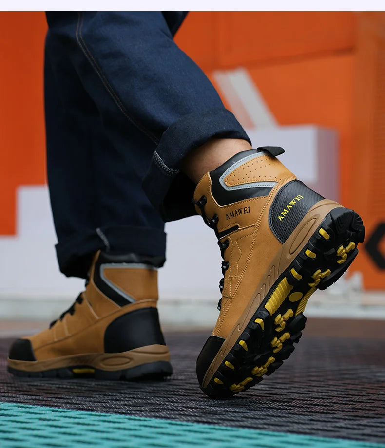 Botas de seguridad para hombre, con punta de acero, antiperforación, anticaídas, indestructibles, antideslizantes, impermeables