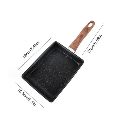 Sartén cuadrada de fondo plano para cocinar huevos, mini sartén antiadherente para freír, sartén para desayuno, rollos de huevo, huevos fritos