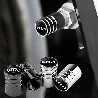4 tapones para válvulas de neumáticos de coche con logotipo, accesorios para KIA EV6 Stinger RIO Sorento Picanto Ceed Borrego Syros K4 K5