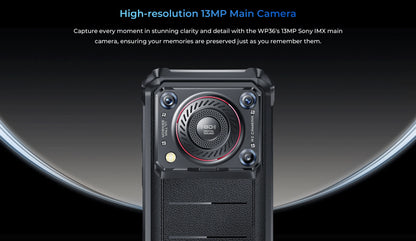 [Estreno mundial] Smartphone resistente Oukitel WP36, batería de 10600 mAh, pantalla HD+ de 6,52", 16 GB de almacenamiento interno, 128 GB de almacenamiento interno, sistema operativo Android 13, cámara de 13 MP