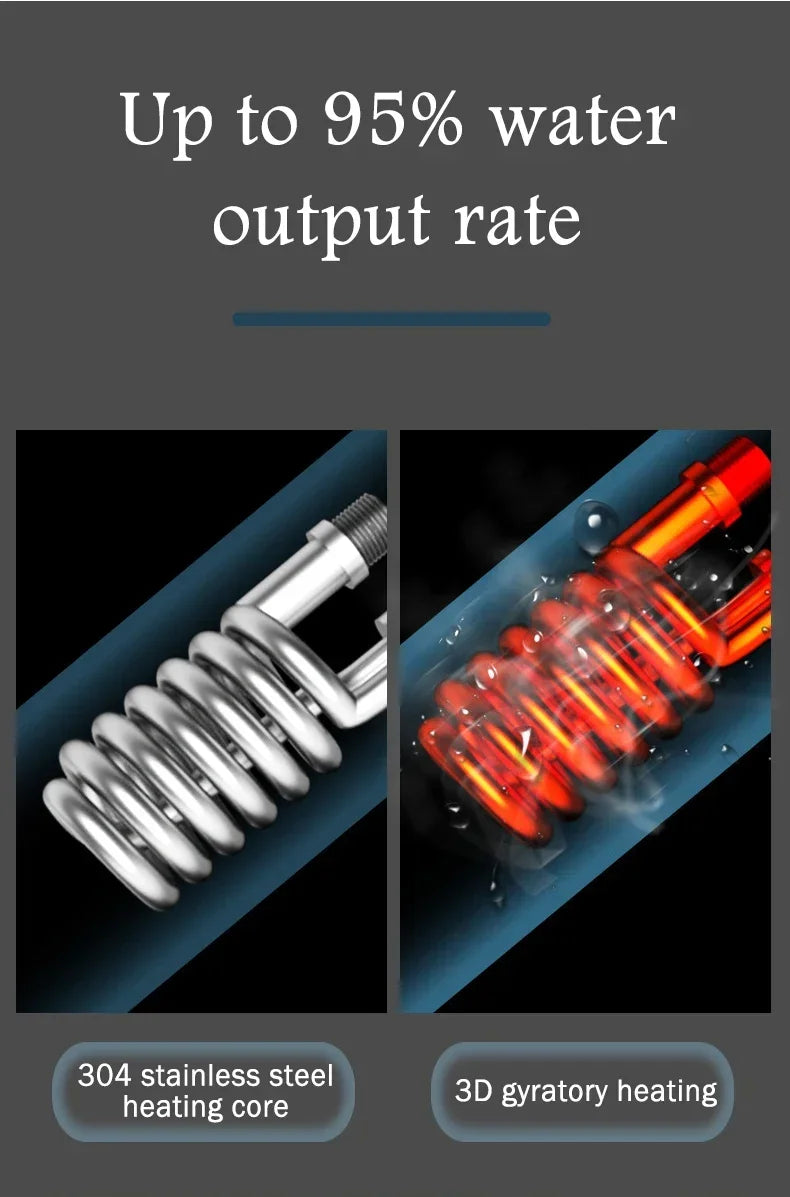Calentador de agua eléctrico instantáneo sin tanque con temperatura constante y pantalla digital. Calentador de agua a demanda.