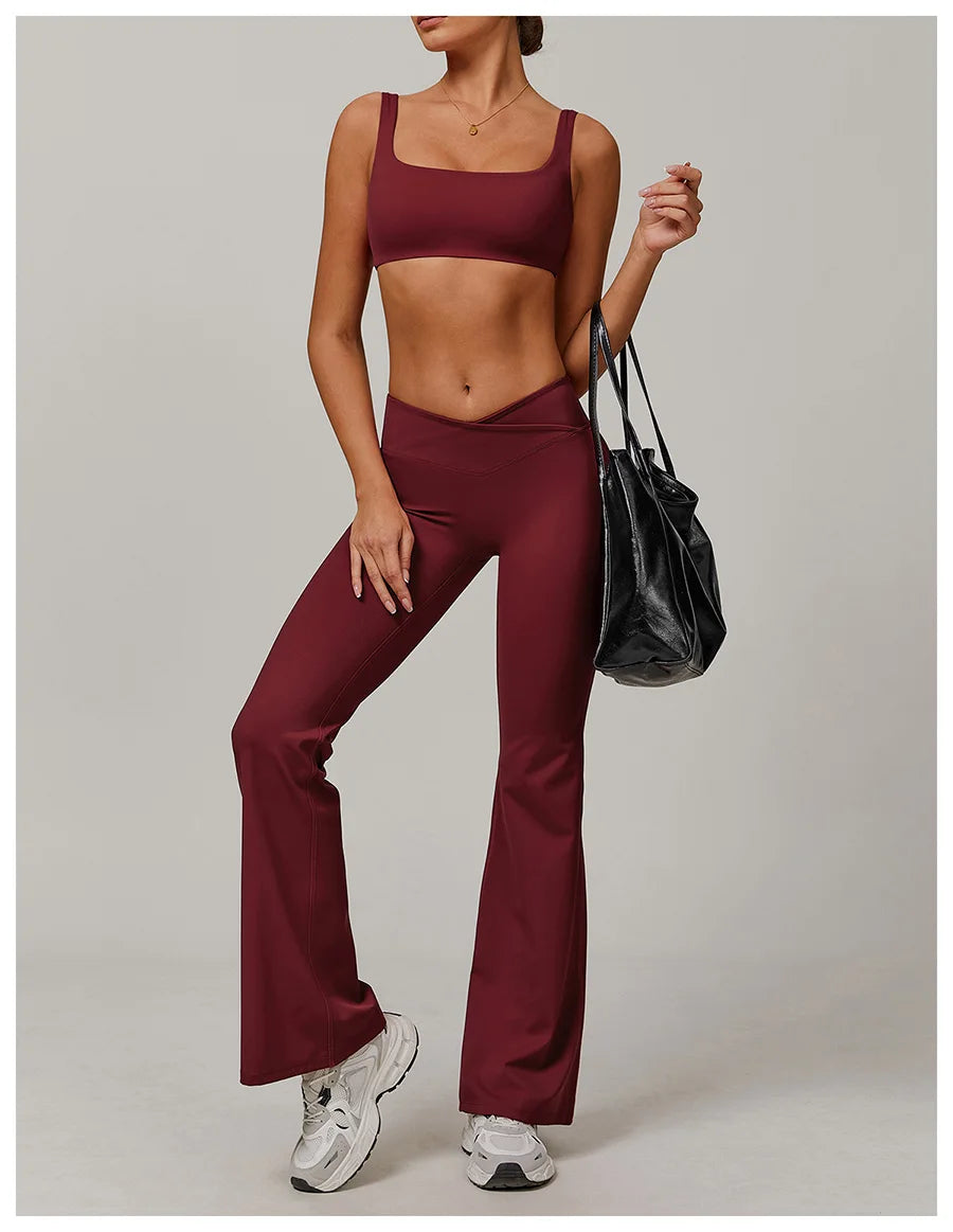 Nuevo conjunto de yoga para mujer, ropa deportiva para gimnasio, sujetador deportivo y pantalones cortos, conjuntos de leggings, atuendos de sensación desnuda, ropa deportiva femenina, chándal