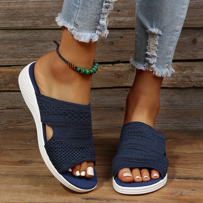 Sandalias de verano para mujer, zapatos de cuña a la moda para mujer, sandalias de punta abierta, sandalias elegantes para mujer, calzado femenino