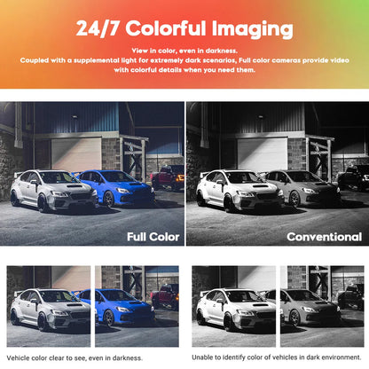 Cámara IP Hikvision ColorVu Smart Hybrid Light DS-2CD1383G2-LIU 4K 8MP con doble luz blanca y micrófono integrado.