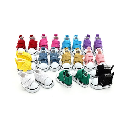 Accesorios BJD 5cm 1/6 Zapatos de muñeca Zapatos hechos a mano para muñecas Mini cordones de lona Accesorios de muñeca Juguetes casuales Regalo para niños