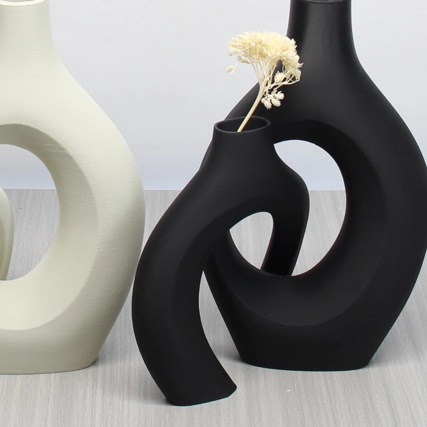 Un conjunto de jarrones artísticos de estilo bohemio, jarrones para decoración del hogar, la elección perfecta para la decoración del hogar y la oficina, adecuados para la sala de estar, el dormitorio y el mobiliario del centro de bodas.