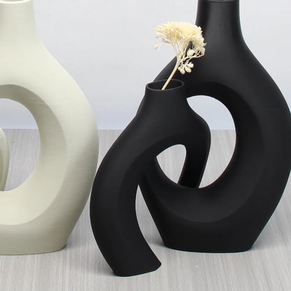 Un conjunto de jarrones artísticos de estilo bohemio, jarrones para decoración del hogar, la elección perfecta para la decoración del hogar y la oficina, adecuados para la sala de estar, el dormitorio y el mobiliario del centro de bodas.