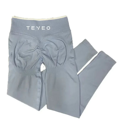 TEVEO - Pantalones cortos deportivos de yoga para mujer, pantalones deportivos elásticos para fitness y ciclismo, conjunto de sujetador de yoga corto Ignite Sculpt Scrunch, leggings