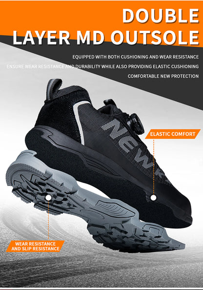 Nuevas botas de seguridad con hebilla giratoria para hombre, zapatillas de trabajo, botas para mujer, transpirables, con puntera de acero, resistentes a pinchazos.