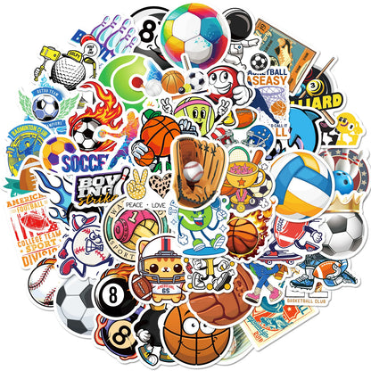 50 pegatinas deportivas para teléfono, fútbol, voleibol, golf, baloncesto.