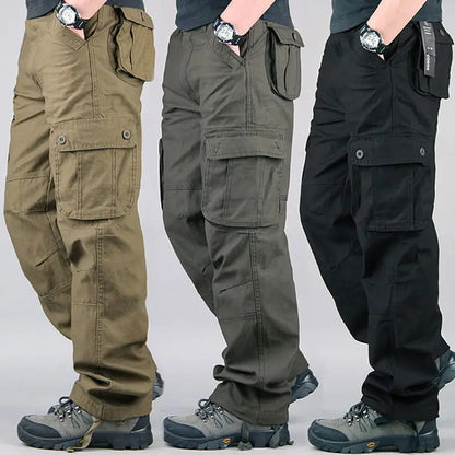 2025 Multiple pockets Tactical Cargo Pants Men Cotton Overalls Outdoor Work Trousers Big Size Hombre Clothing Camo Hiking Pants
