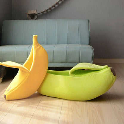 Cama tipo banana para gatos, divertida, bonita y acogedora, cálida y duradera, portátil, para mascotas, cojín para perros, suministros para gatos, multicolor