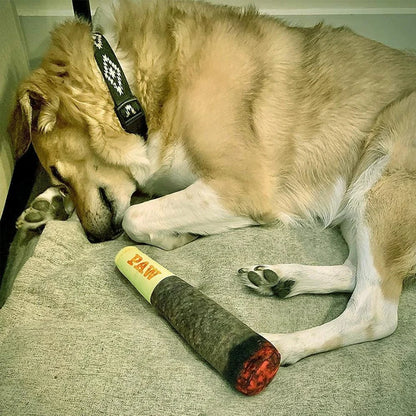 Divertidos juguetes interactivos para perros: peluche chirriante con diseño de cigarro, juguete creativo para masticar para perros pequeños y medianos.