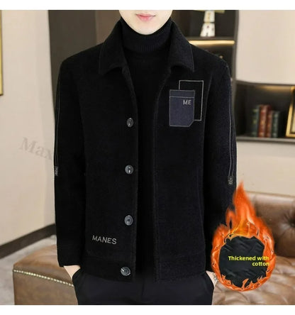 Chaqueta corta de lana Maxbarley para hombre, estilo otoño/invierno, abrigo de trabajo, estilo coreano casual, grueso, moderno y cálido.