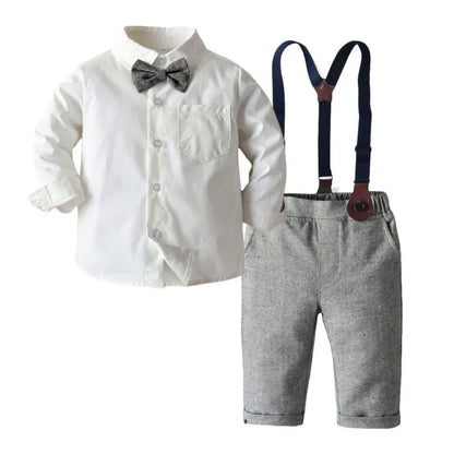 Conjunto de ropa para bebé niño, camisa con lazo, chaleco y pantalón, 3 piezas, traje de manga larga para fiesta de cumpleaños, ropa para bebé de 0 a 7 años
