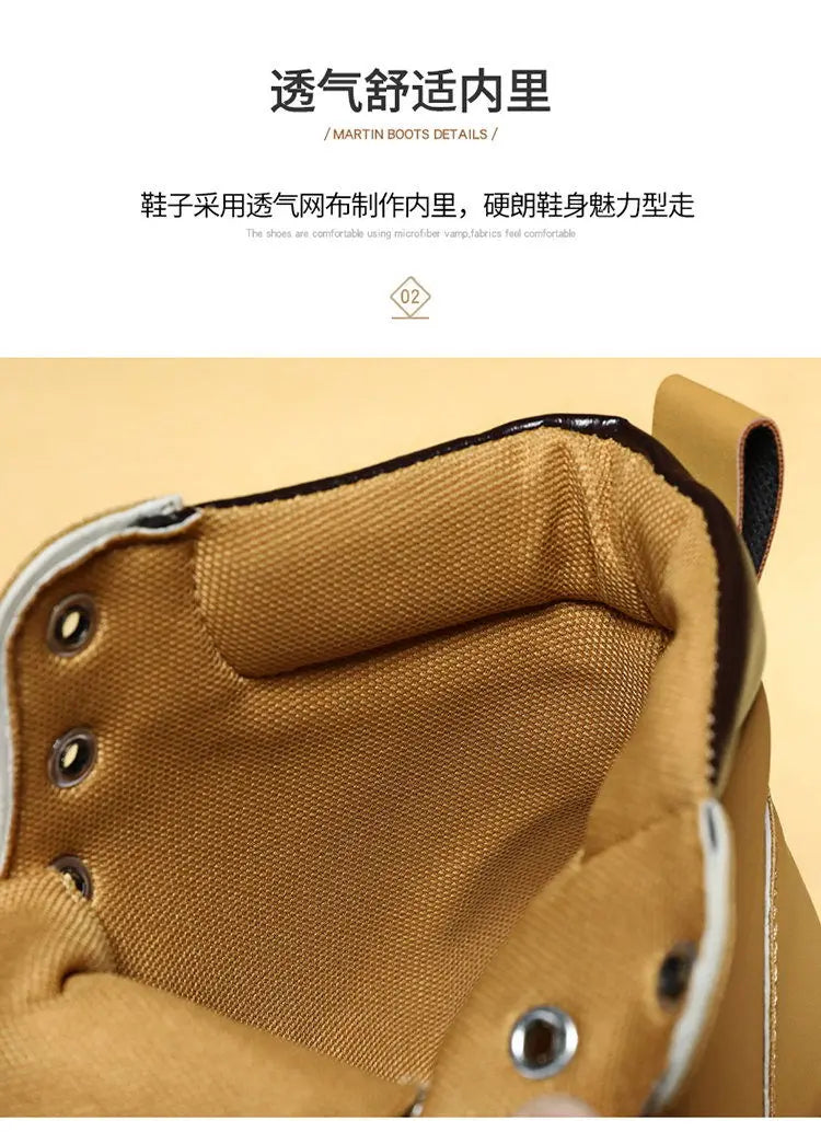 Botas altas de piel para hombre, zapatos de moda para motociclista, botines de invierno con cordones, botas vaqueras.