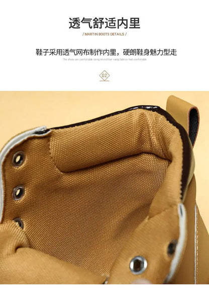 Botas altas de piel para hombre, zapatos de moda para motociclista, botines de invierno con cordones, botas vaqueras.