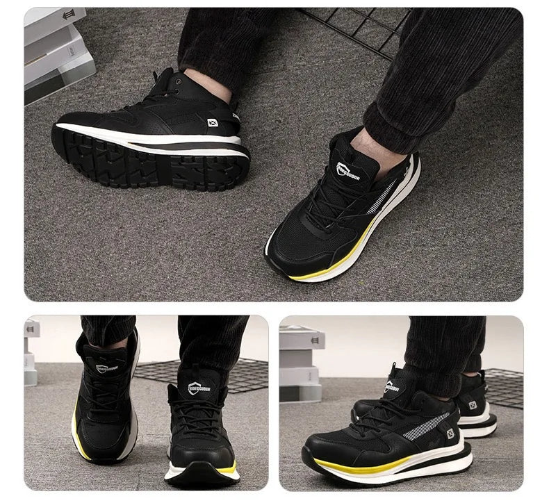 Nuevo calzado de seguridad para hombre, de cuatro estaciones, con puntera de acero antiaplastamiento y antiperforación, suela blanda antideslizante, para trabajo.