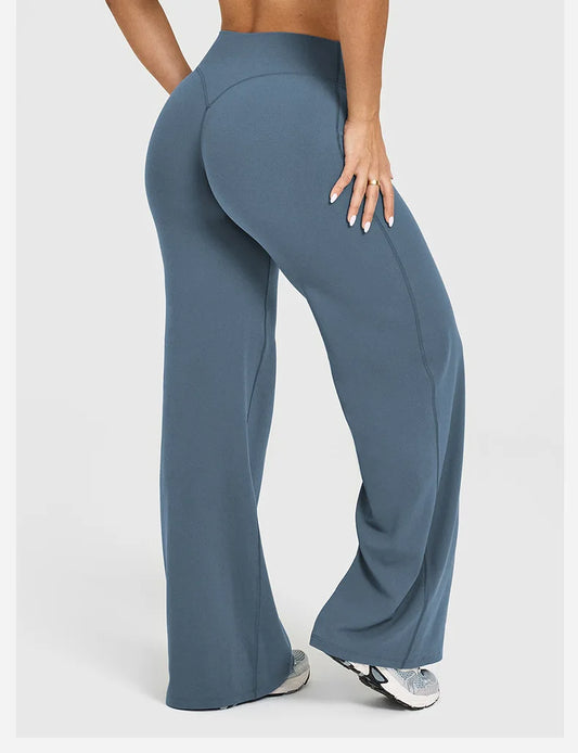 Pantalones deportivos rectos para mujer, sin la incomodidad de los pantalones de pierna ancha, ideales para yoga, ropa de fitness transpirable, pantalones casuales versátiles.