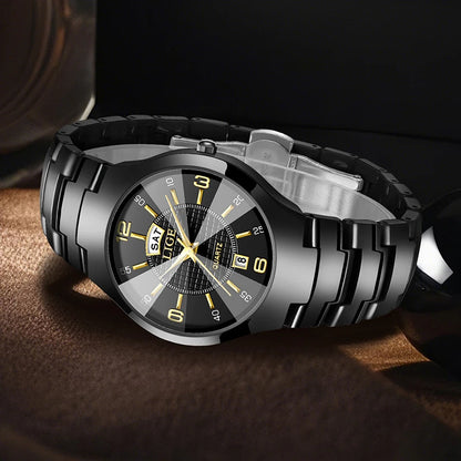 Reloj de cuarzo de cerámica de moda LIGE para mujer, reloj deportivo informal con fecha semanal, reloj creativo de acero resistente al agua para mujer