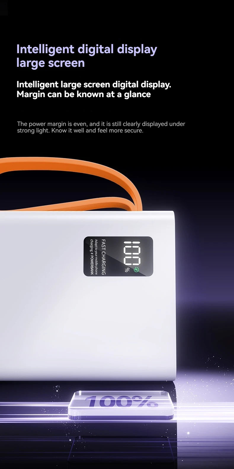 ONEPLUS - Cargador portátil de alta capacidad de 500.000 mAh y 120 W, 4 en 1, con cables y carga rápida para iPhone y Samsung.